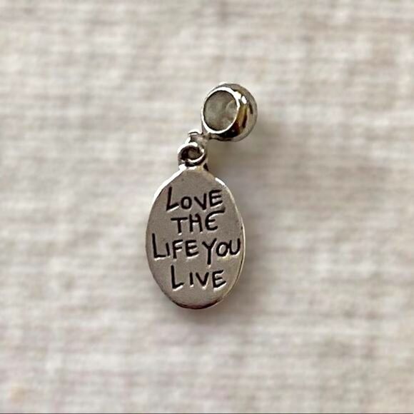 Silver Love the Life You Live Charm - Picture 1 of 3